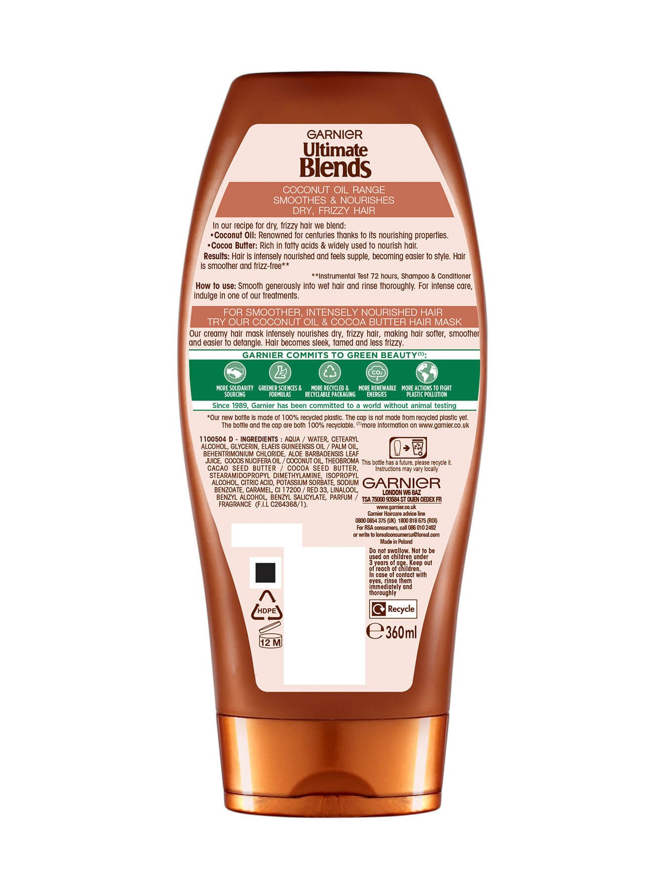 Ultimate Blends Coco Oil Condionter back of pack